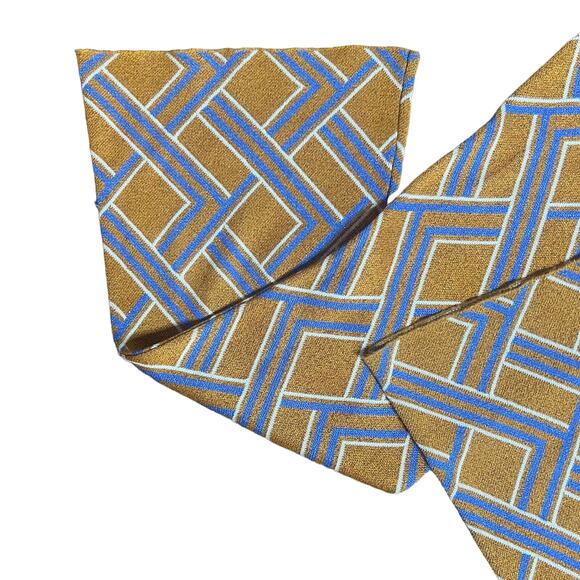 Forever 21 Size XL Retro 70s Flare Leg Stretch Pants Gold Glitter Geometric - Picture 5 of 9